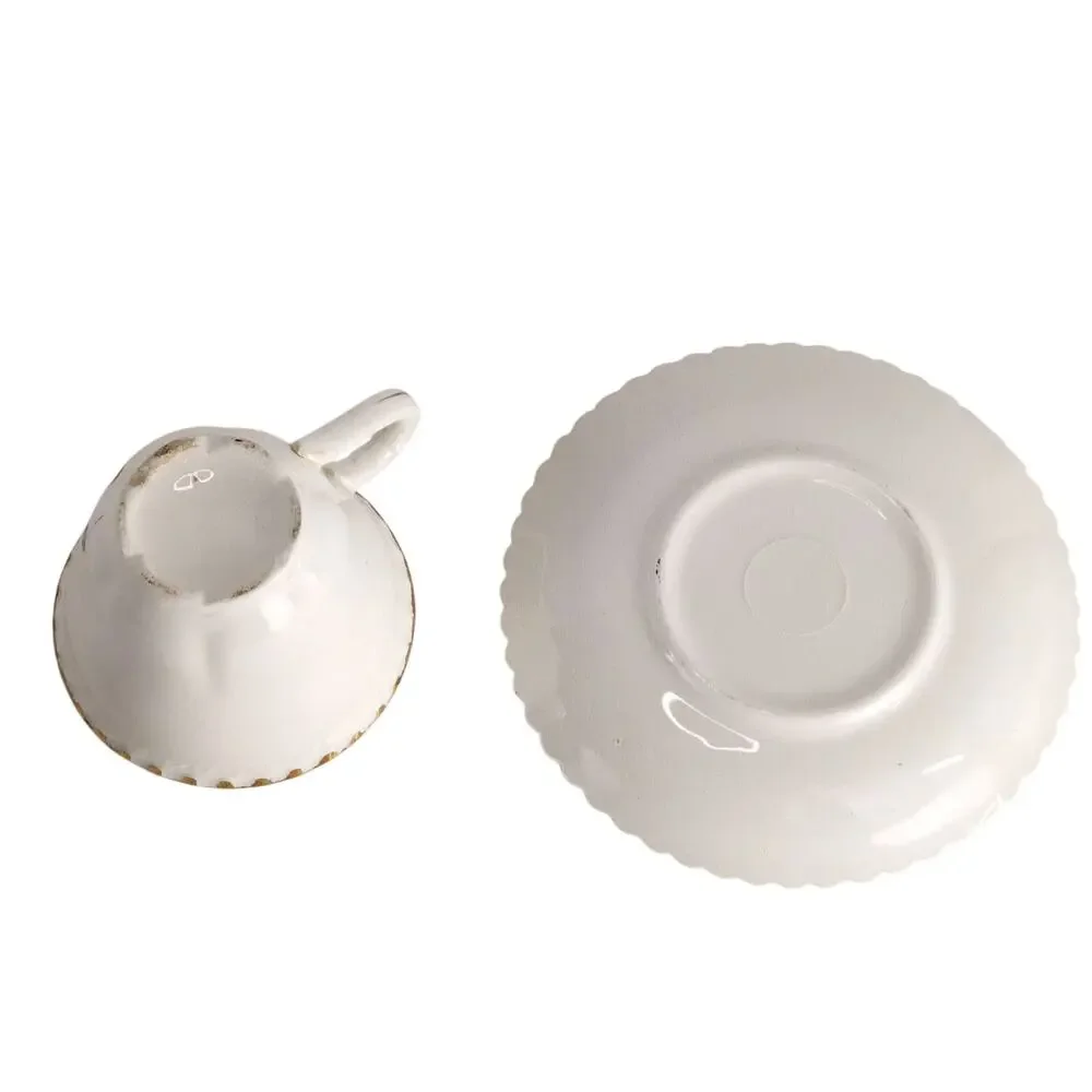 Vintage Nebraska Porcelain Cup & Saucer Set MidCentury Souvenir Cornhusker State